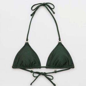 NWT Aerie Shine Rib String Triangle Bikini Top
